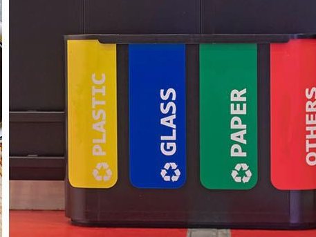 Colour-coded recycling bins